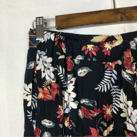 Jaase Black Floral Wide Leg Soft Pants L - Picture 4 of 5